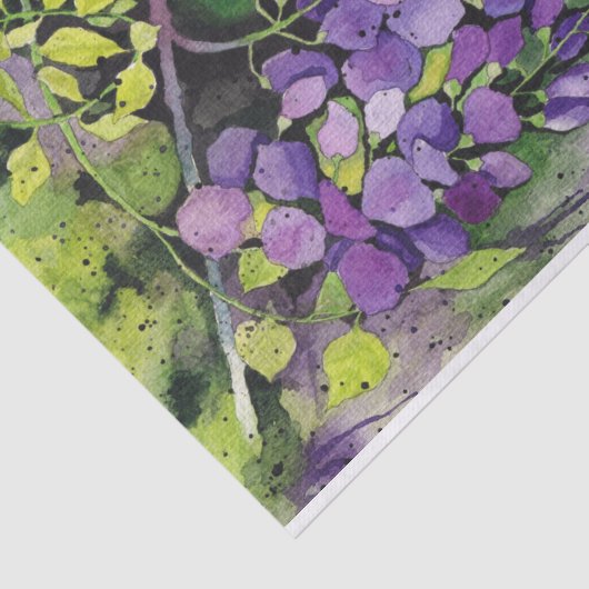 Mooie wisterbloemen in de Waterverf Tissuepapier (Detail)