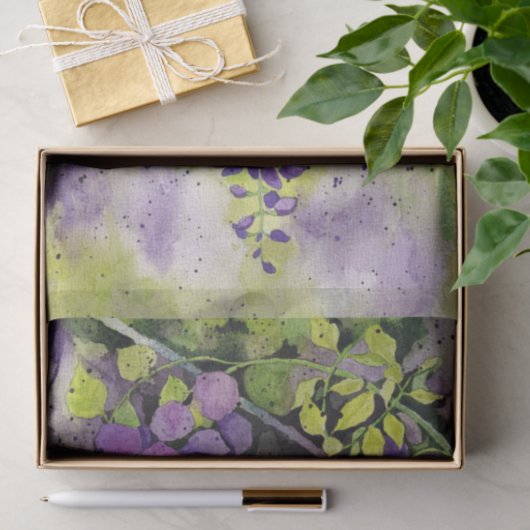 Mooie wisterbloemen in de Waterverf Tissuepapier (Geschenk)