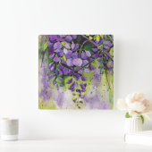 Mooie wisterbloemen in de Waterverf  Vierkante Klok (Huis)