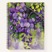 Mooie Wisteria bloemen in Waterverf notebook Notitieboek (Voorkant)