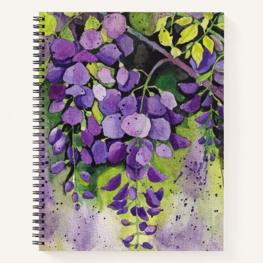 Mooie Wisteria bloemen in Waterverf notebook Notitieboek (Voorkant)