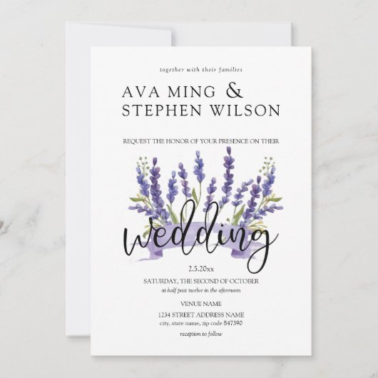 Mooie Wisteria boom bruiloft Kaart (Voorkant)