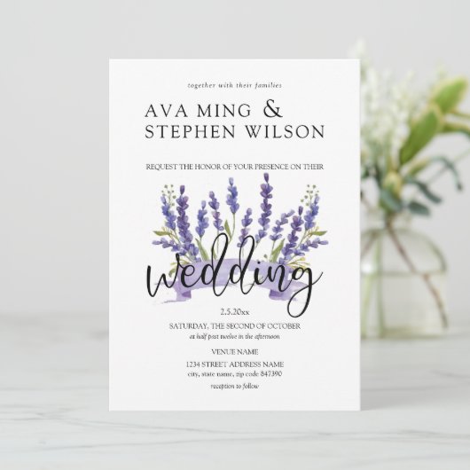 Mooie Wisteria boom bruiloft Kaart (Staand voorkant)