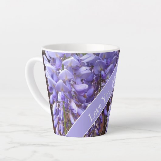 Mooie Wisteria Moederdag bewerkbaar Latte Mok (Linkerhoek)