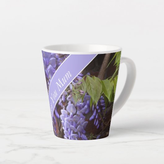 Mooie Wisteria Moederdag bewerkbaar Latte Mok (Rechterhoek)