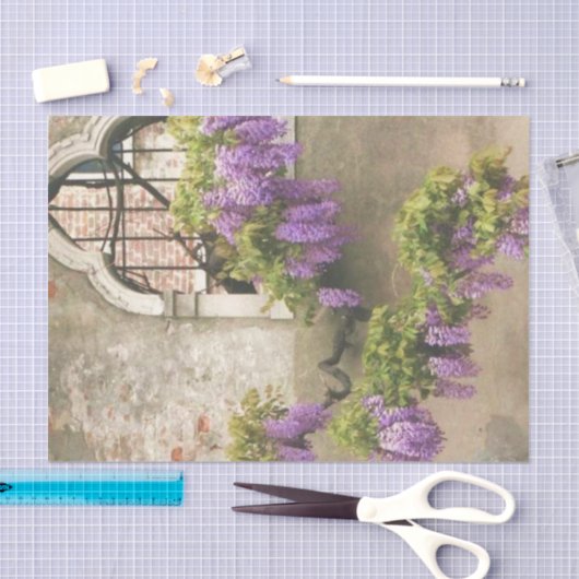 Mooie Wisteria overhandiging Gothic Window Tissuepapier (Craft)