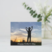 Mooie Wit Blauw Zwarte Sunset Vaderdag Briefkaart (Staand voorkant)