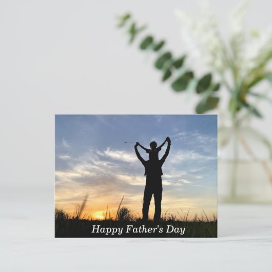 Mooie Wit Blauw Zwarte Sunset Vaderdag Briefkaart (Staand voorkant)