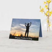 Mooie Wit Blauw Zwarte Sunset Vaderdag Kaart (Gele Bloem)