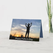 Mooie Wit Blauw Zwarte Sunset Vaderdag Kaart (Voorkant)