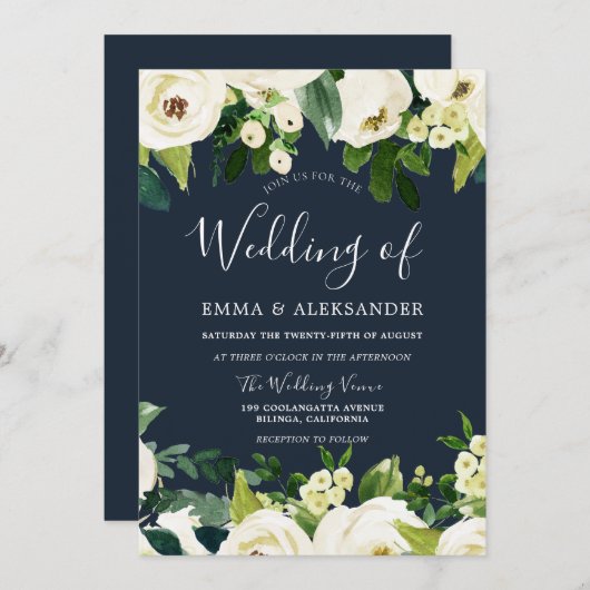 Mooie Wit-bloemen Lentweduwen Kaart (Voorkant / Achterkant)