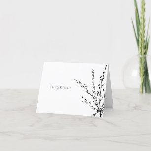 Mooie Wit-en-Zwart Minimalistische Dank Je Wel Bedankkaart