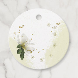 Mooie wit goud bloesems groen gunst tag bedankjes labels