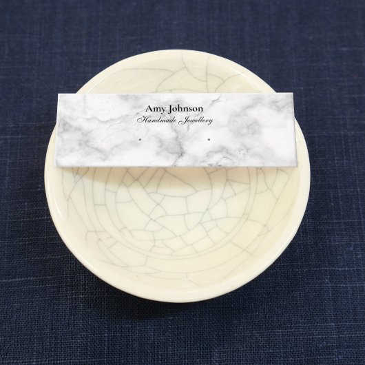 Mooie wit marmeren mini-oorbellen display Kaarten Mini Visitekaartje