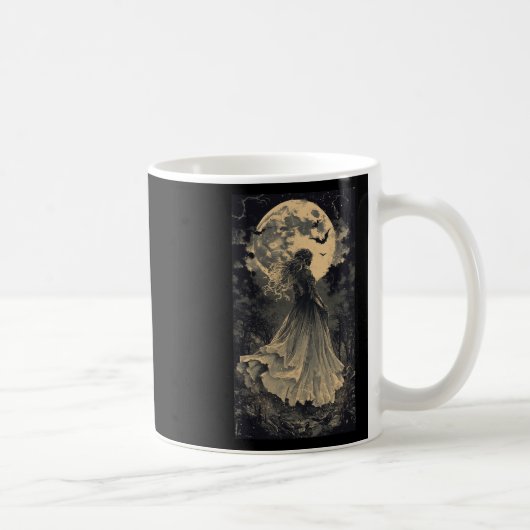 Mooie Witch Gothic Fantasy Vampire Moonlight Koffiemok (Rechts)