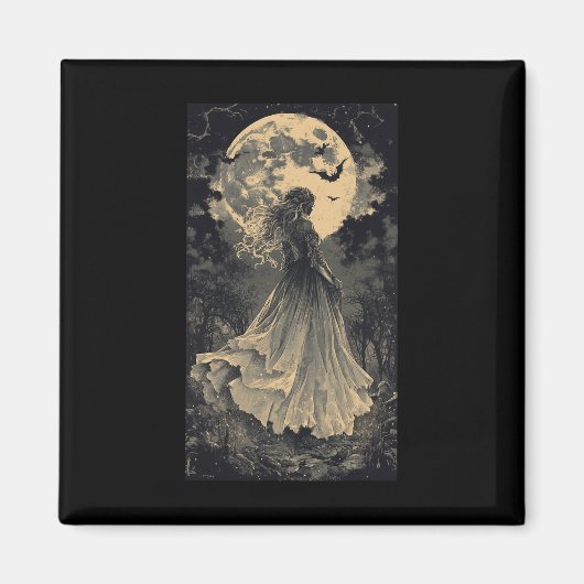 Mooie Witch Gothic Fantasy Vampire Moonlight Magneet (Voorkant)