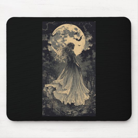 Mooie Witch Gothic Fantasy Vampire Moonlight Muismat (Voorkant)