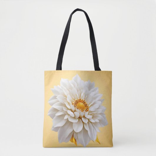 Mooie witte 3d bloem tote bag (Voorkant)
