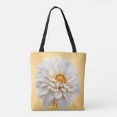 Mooie witte 3d bloem tote bag (Achterkant)