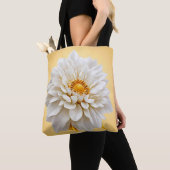 Mooie witte 3d bloem tote bag (Dichtbij)