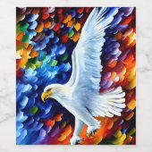 Mooie witte adelaar in het vliegenverven wijn etiket (Enkel label)