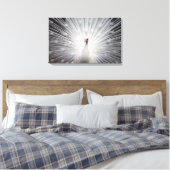 Mooie witte albino verenkleed van een pauw canvas afdruk (Insitu (Slaapkamer))