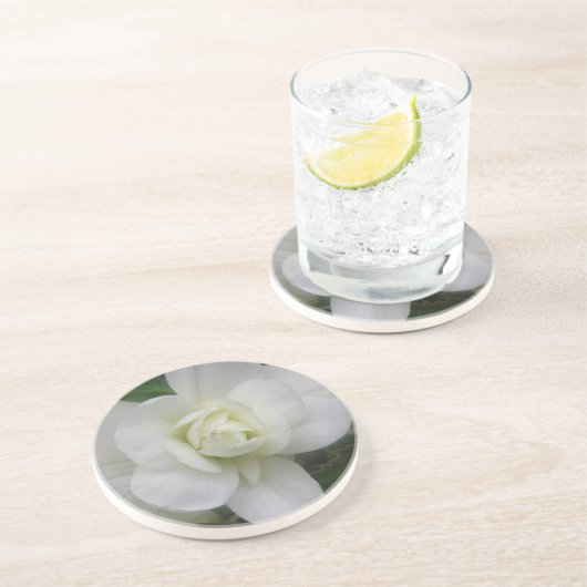 Mooie Witte Anjer Bloem Onderzetters (Zijkant)