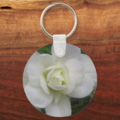 Mooie witte anjer sleutelhanger (Voorkant)