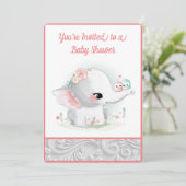 Mooie witte baby, olifant kaart (Staand voorkant)