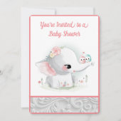 Mooie witte baby, olifant kaart (Voorkant)