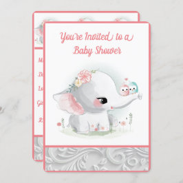 Mooie witte baby, olifant kaart