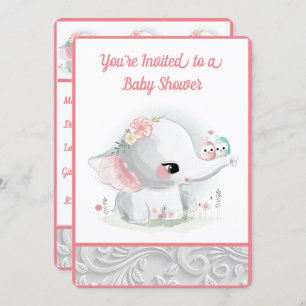 Mooie witte baby, olifant kaart