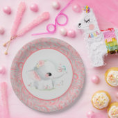 Mooie witte baby, olifant papieren bordje (Feest)