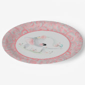 Mooie witte baby, olifant papieren bordje (Gekanteld)