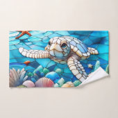 Mooie witte Baby Zeeen schildpad zwemmen Bad Handdoek (Handdoek)