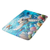 Mooie witte Baby Zeeen schildpad zwemmen Badmat (Gekanteld)