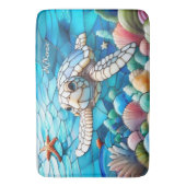 Mooie witte Baby Zeeen schildpad zwemmen Badmat (Voorkant Verticaal)