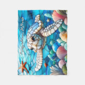 Mooie witte Baby Zeeen schildpad zwemmen Fleece Deken (Voorkant)