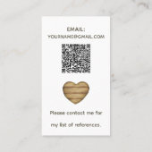 Mooie Witte Babygeit Hart Oppas QR Code Visitekaartje (Achterkant)
