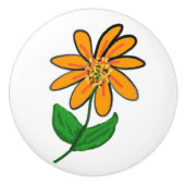 Mooie witte berglaurierbloemen keramische knop (Voorkant)