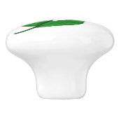 Mooie witte berglaurierbloemen keramische knop (Zijkant)