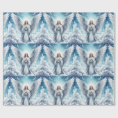 Mooie witte beschermengel cadeaupapier (Vlak)