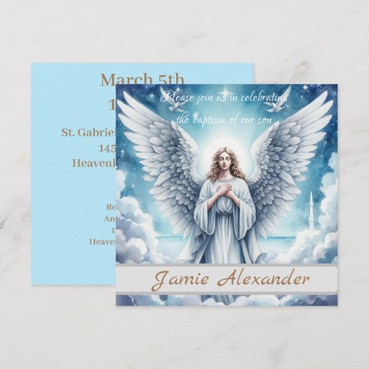 Mooie witte beschermengel kaart (Voorkant / Achterkant)