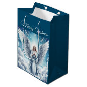 Mooie witte beschermengel medium cadeauzakje (Voorkant Gekanteld)