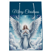 Mooie witte beschermengel medium cadeauzakje (Achterkant)