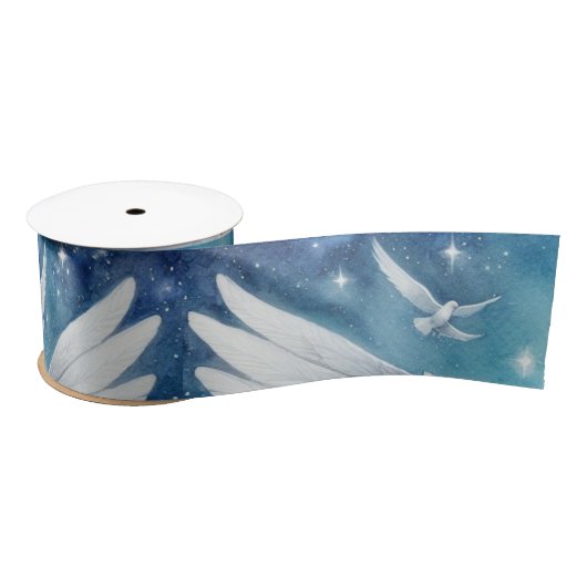 Mooie witte beschermengel satijnen lint (Spoel)