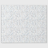 Mooie Witte Blauwe Bloemige Bruids-Shower Cadeaupapier (Vlak)