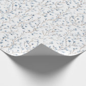 Mooie Witte Blauwe Bloemige Bruids-Shower Cadeaupapier (Hoek)