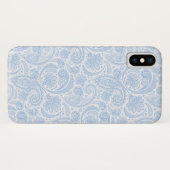 Mooie witte blauwe paisley patroon Case-Mate iPhone case (Achterkant (horizontaal))