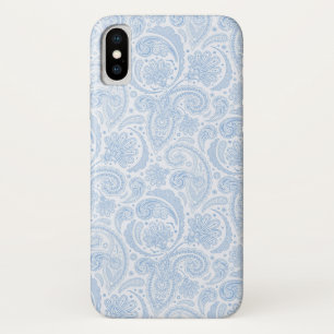 Mooie witte blauwe paisley patroon Case-Mate iPhone case